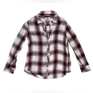 Cosmic Blue Love Tartan Plaid Button-Down Shirt